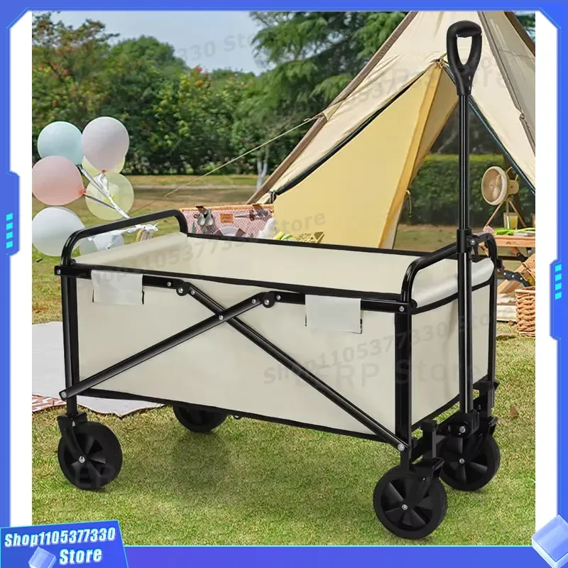 Foldable Outdoor Camping Cart Portable Picnic Trolley Wagon for Beach Garden Heavy Duty Utility Hand Truck with Wheels