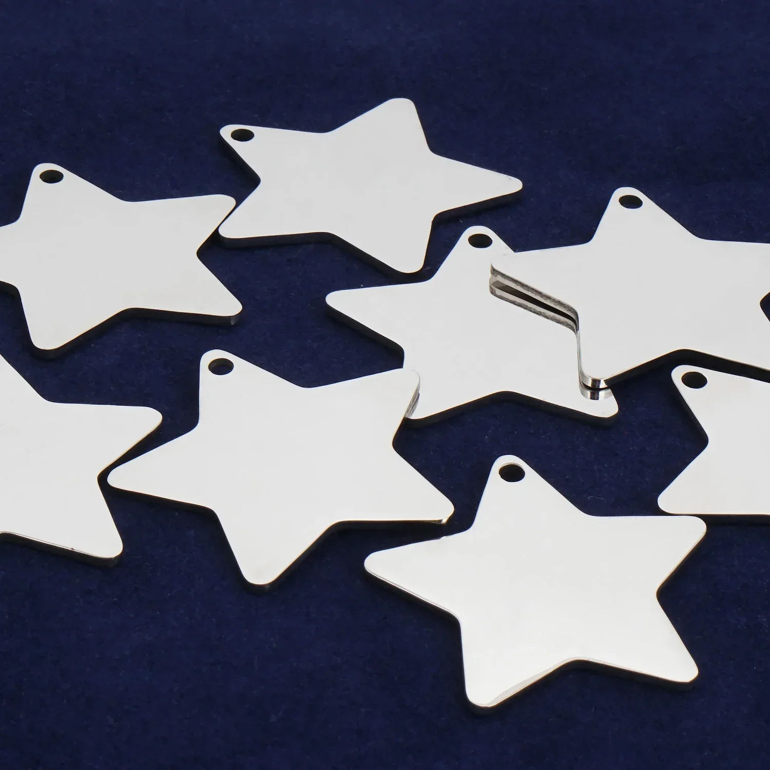 

10 1 1/8 "* 1 1/8" 28*28 мм) собачья бирка из нержавеющей стали, бирка со звездой, супер блестящая заготовка для штамповки, бирка с лазерной гравировкой, подвесная бирка-10396750