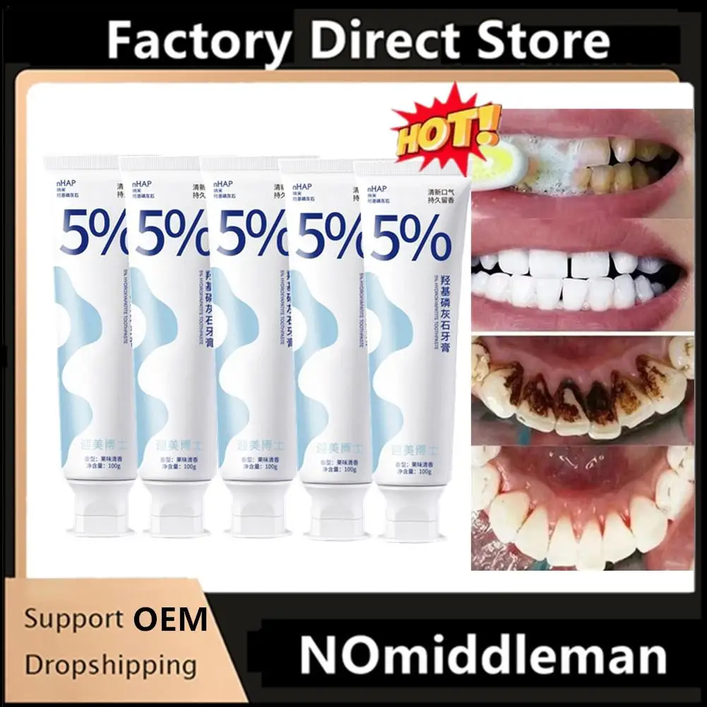 1/3/5Pc Hydroxyapatite Clean Mouth Long Lasting Whitening Toothpaste Fresh Breath Clean Periodontal Dental Plaqu Care Toothpaste