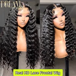 Deep Wave Wig 13x4 13x6 HD Lace Frontal Human Hair Wigs Brazilian Loose Wave Melt Skin HD Lace 5X5 Closure Wig For Black Women