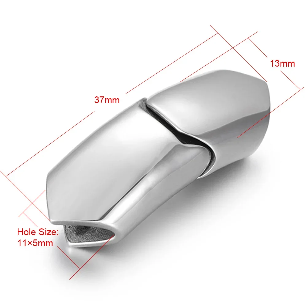 Roestvrij staal magnetische sluiting gat 11 * 5 mm lederen koord sluitingen armband magneet gesp DIY sieraden maken onderdelen benodigdheden