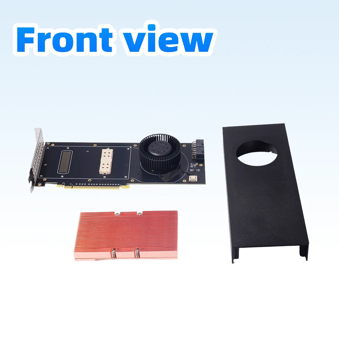 For NVIDIA Tesla V100 16GB 32GB GPU Graphics Card SXM2 To PCIE Adapter Board Card with Solid Pure Copper Heatsink + Fan 2nd Gen