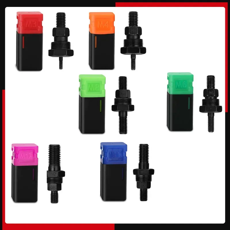 M3 M4 M6 M8 M10 M12 Mandrel Riveter Machine Accessory Threaded Mandrel Rivet Nut Adapter Pull Rod Riveter Riveting Heads