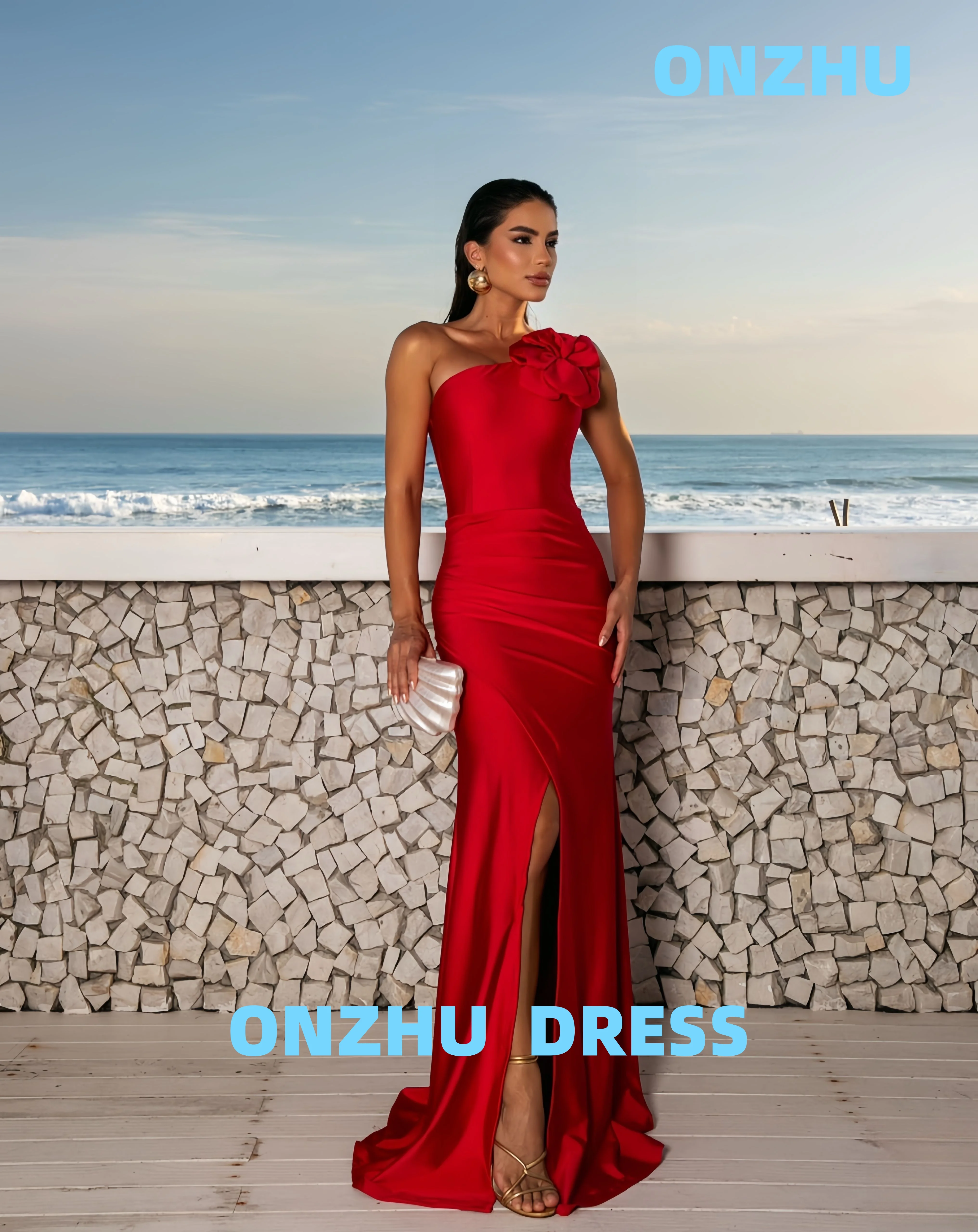 맞춤형 원숄더 슬리브리스 A라인 우아한 아만다의 노비아스 고급 이브닝 드레스 여성 이브닝 드레스