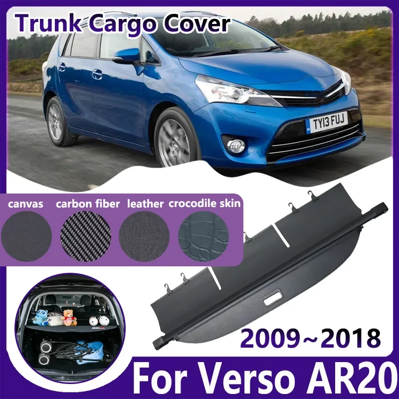 Car Trunk Curtains for Toyota Verso AR20 2009~2018 Retractable Dirt-resis Cargo Cover Mat Privacy Security Luggage Accessories