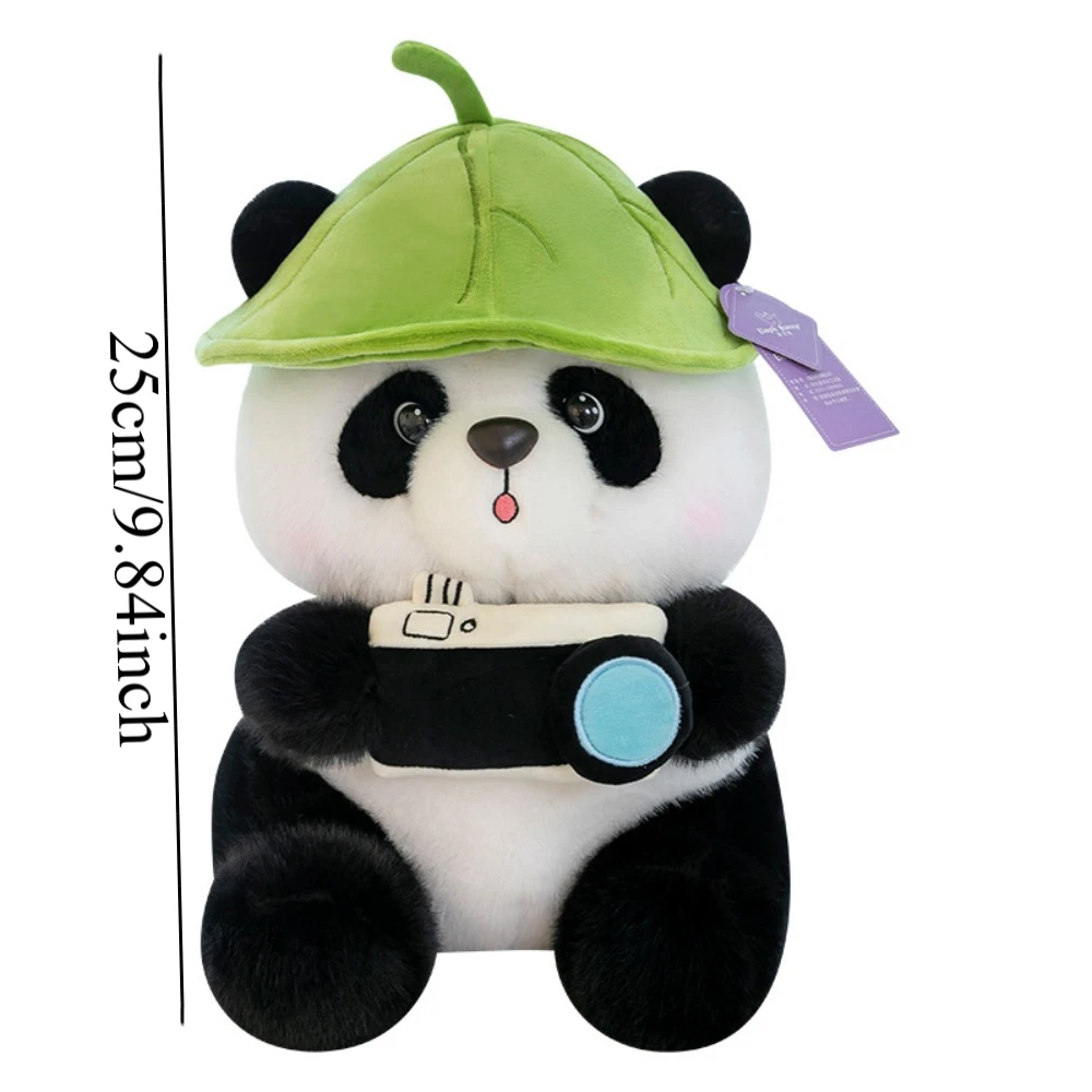 Animal Cuddly Panda Plush Toys Fluffy Kawaii Panda Holding Camera Doll Soft Lovely Panda Doll Children