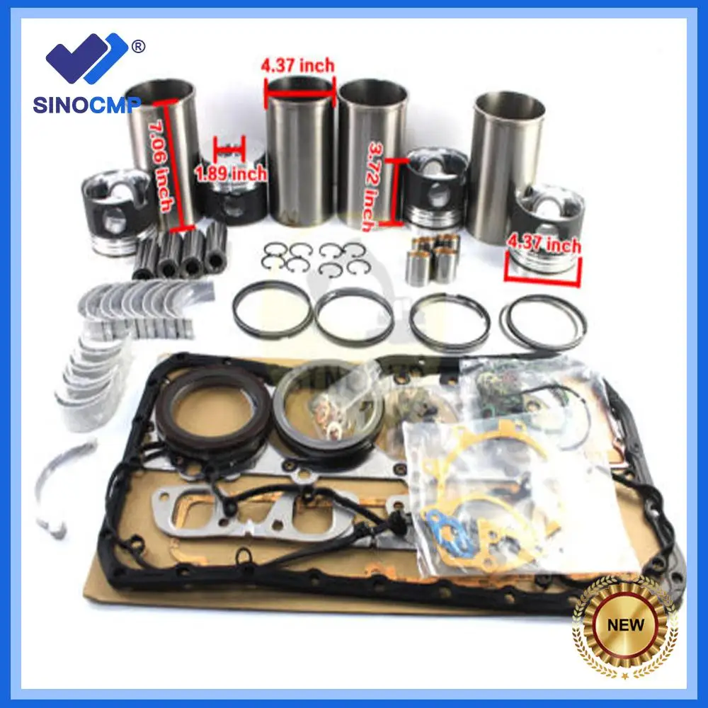 

1 комплект STD 4HF1, комплект для капитального ремонта двигателя для грузовика Isuzu 4HF1 NKR NPR 1990-2009, номер поршня. Детали экскаватора 6570