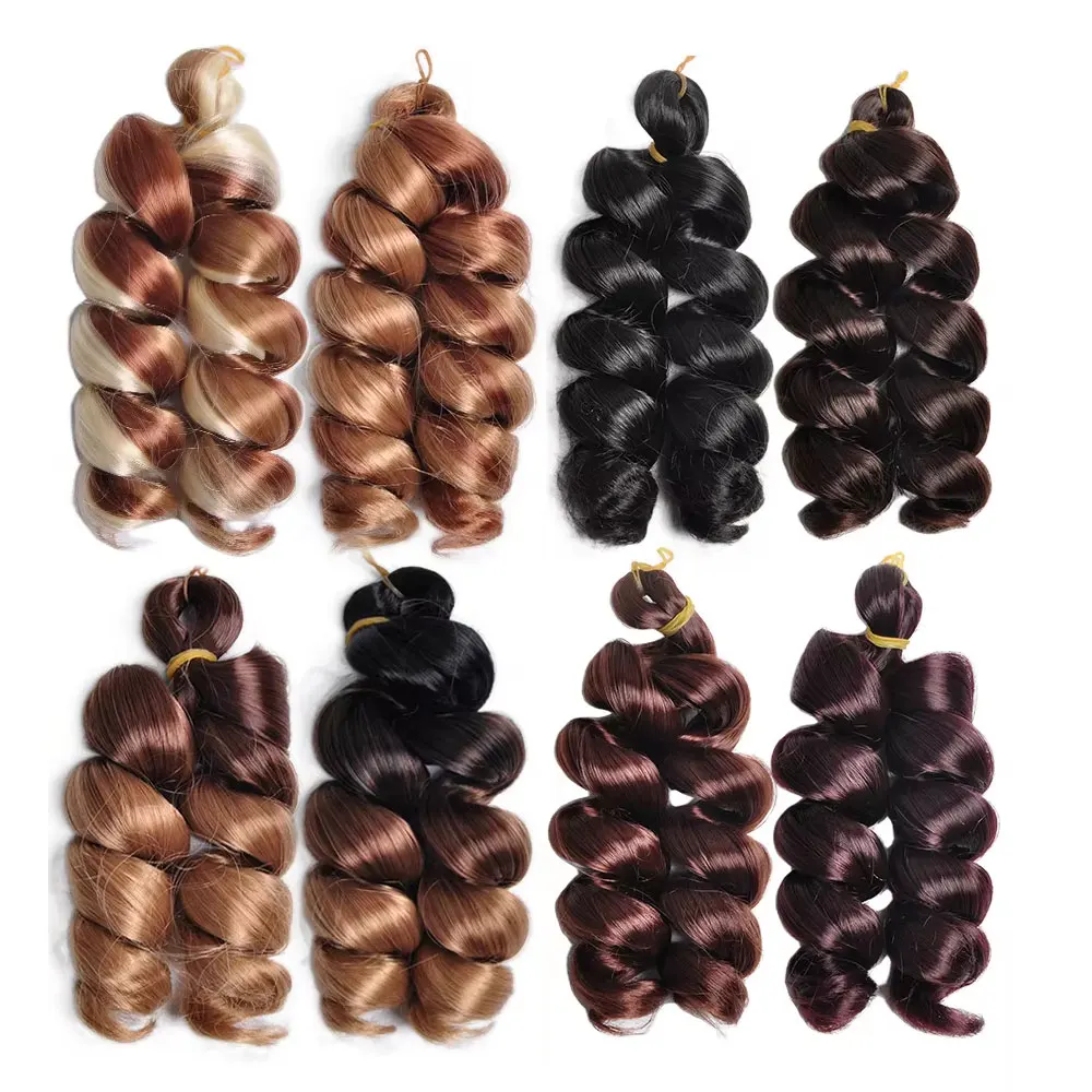 

12 "свободные волны, плетение волос, синтетические спиральные кудри, косы для волос, предварительно растянутые надувные косы, французские кудри, плетение волос