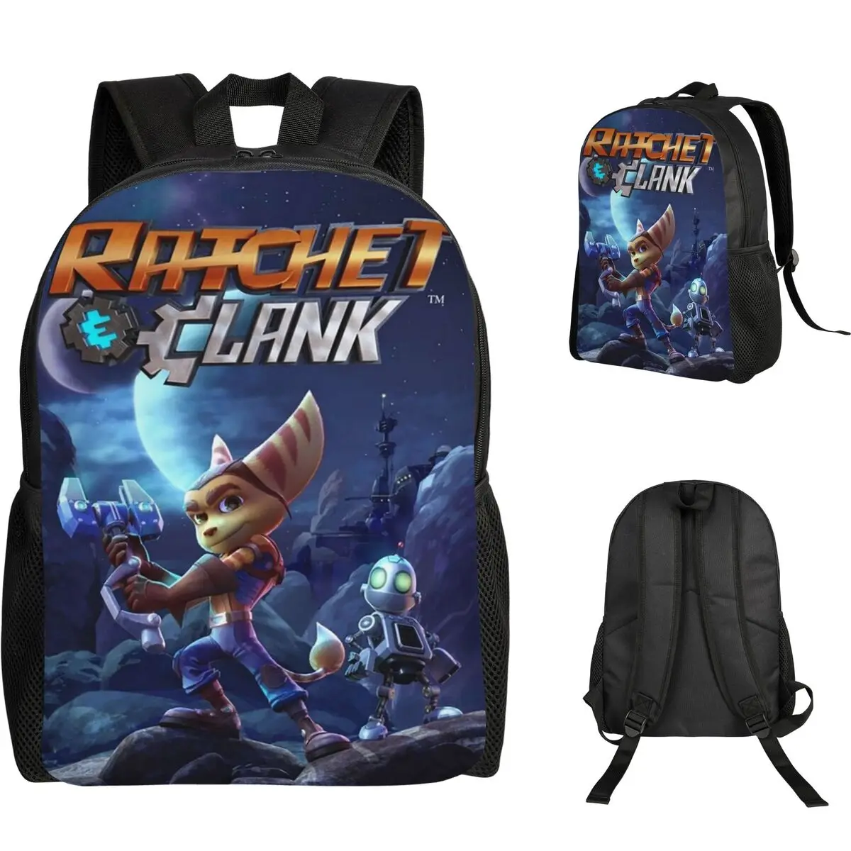

Основная коллекция Ratchet And Clank, студенческий рюкзак, школьная сумка, походный дорожный рюкзак для мальчиков и девочек, сумка для книг, сумки на плечо