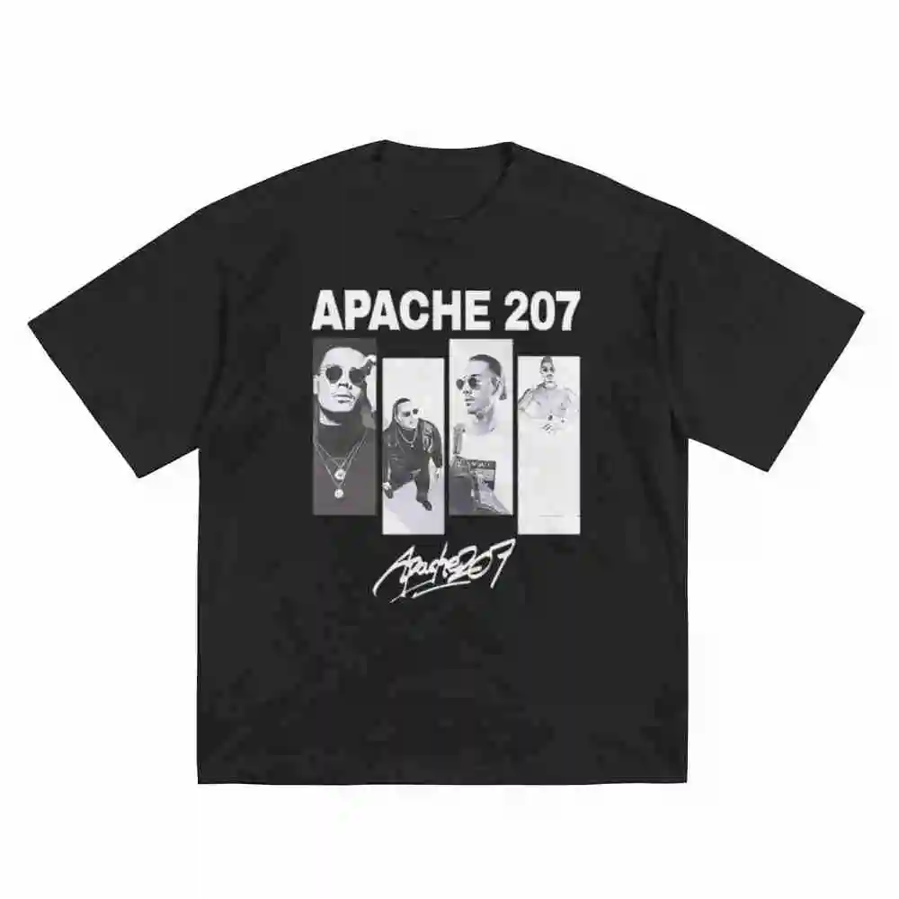 Apache 207 Music Band Portrait Short Sleeve Tee 100% Cotton T-Shirt