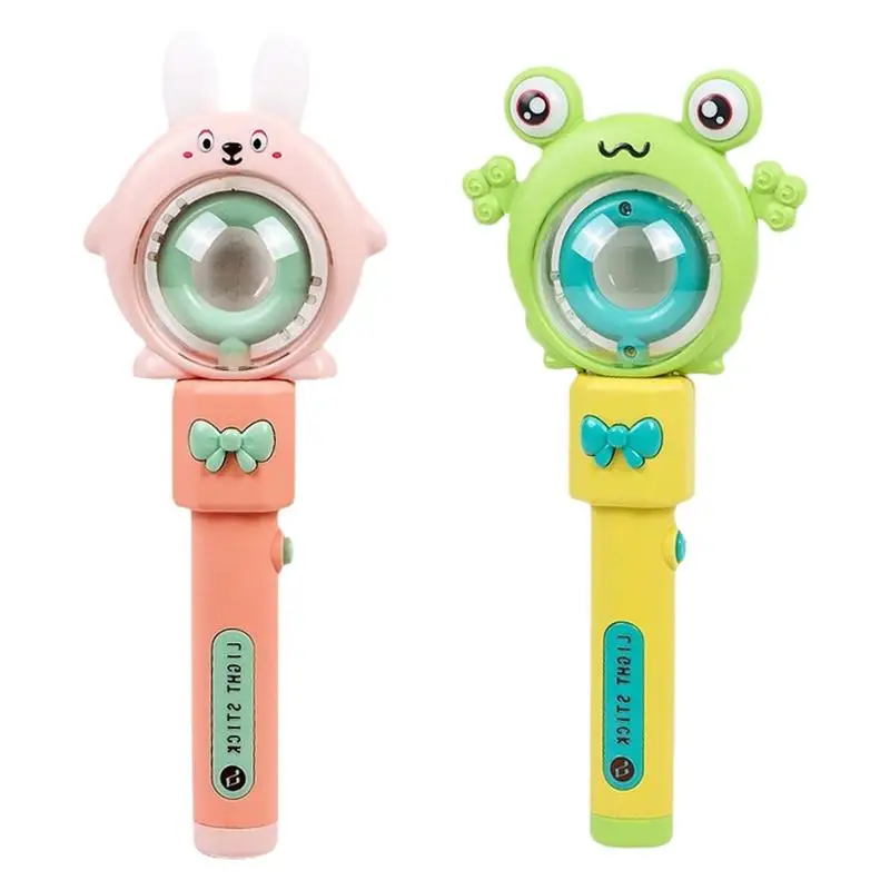 Light up Toy Wand Electric Toys Glowing Stick Toy Wand with Rotating Lights & Colors Bunny/Frog Musical Toys for kids girls