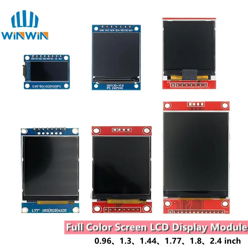 Wyświetlacz TFT 0,96/1,3/1,44/1,77/1,8/2,4/2,8 cala IPS 7P SPI HD 65K TFT pełnokolorowy moduł LCD ST7735 napęd IC 80*160 dla Arduino