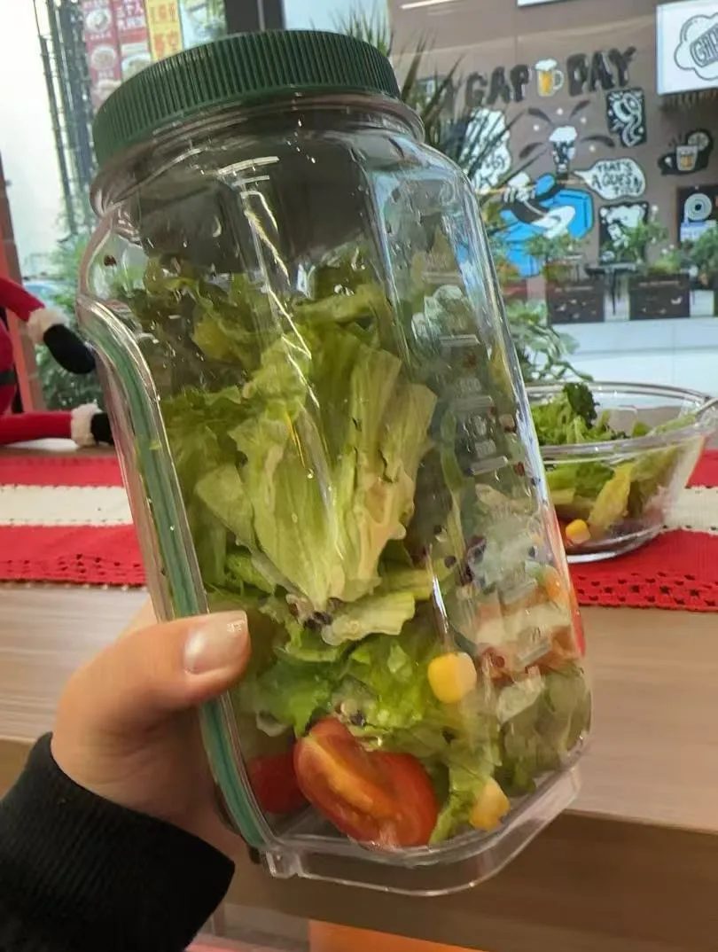 Creative, Plastic Salad Storage Jar, Kitchen, Portable, Salad Bowl