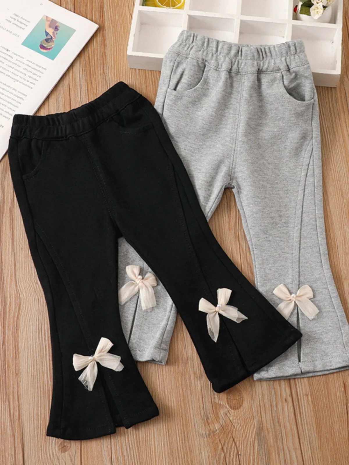 

Брюки-колокольчики для девочек, облегающая детская одежда, модные длинные брюки с базовым слоем, модная верхняя одежда, весна-осень, новинка Sle