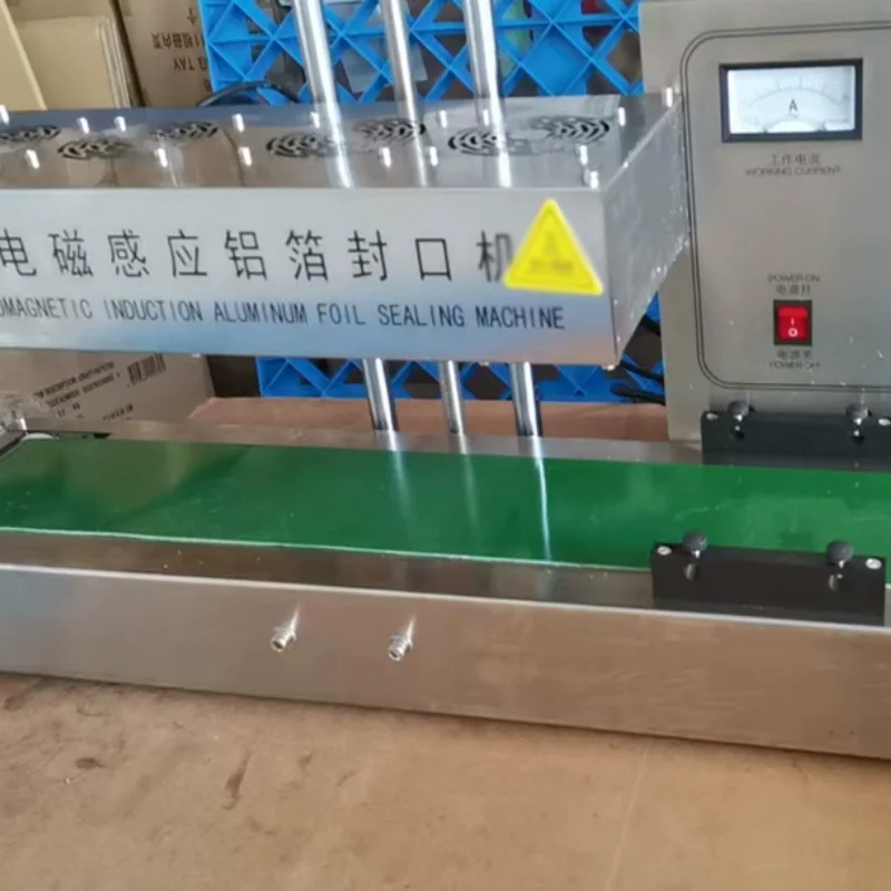 Desktop Stainless Steel Cover Automatic Electromagnetic Foil Sealing Machine Continuous Induction Sealer
