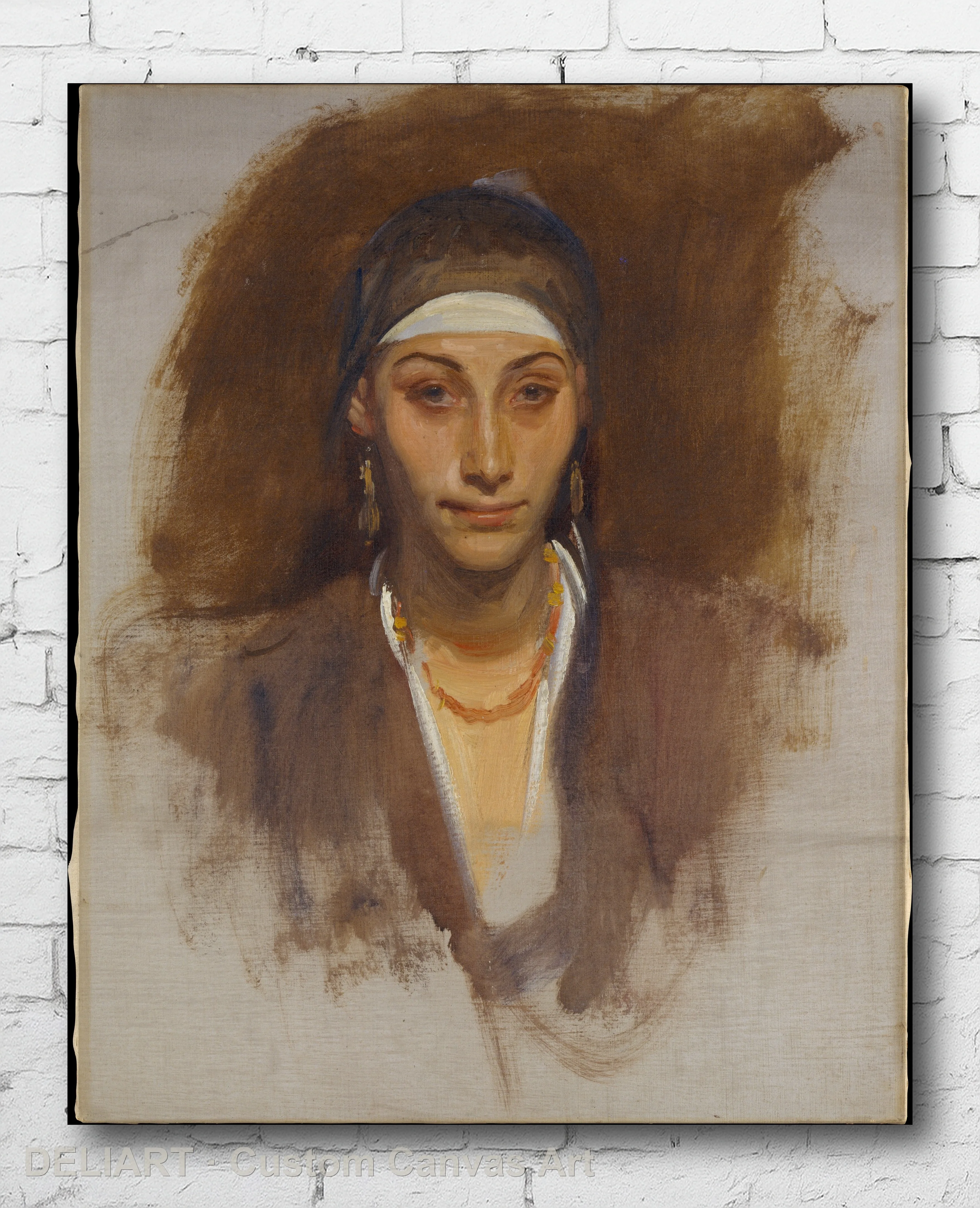 

Canvas Poster - Custom Size Wall Art - Home Room Decor - Egyptian Woman with Earrings