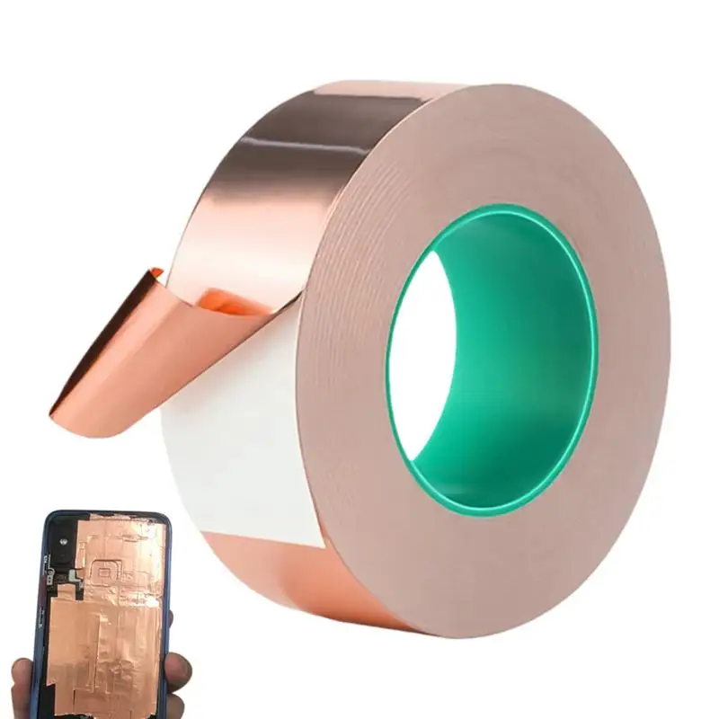 Double Conductive Adhesive Copper Foil Tape Strip Adhesive Shielding For Slug Snail Barrier Repellent Pestt Repeller Accessories