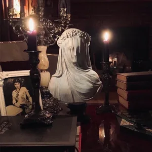 Patung Gotik Wanita Terselubung Patung Wanita Berjubah Patung Seni Mengerikan Keanehan Dekorasi Rumah Perpustakaan Dihiasi Dekorasi Nordik 12 penjualan terbaik patung mr darcy - №