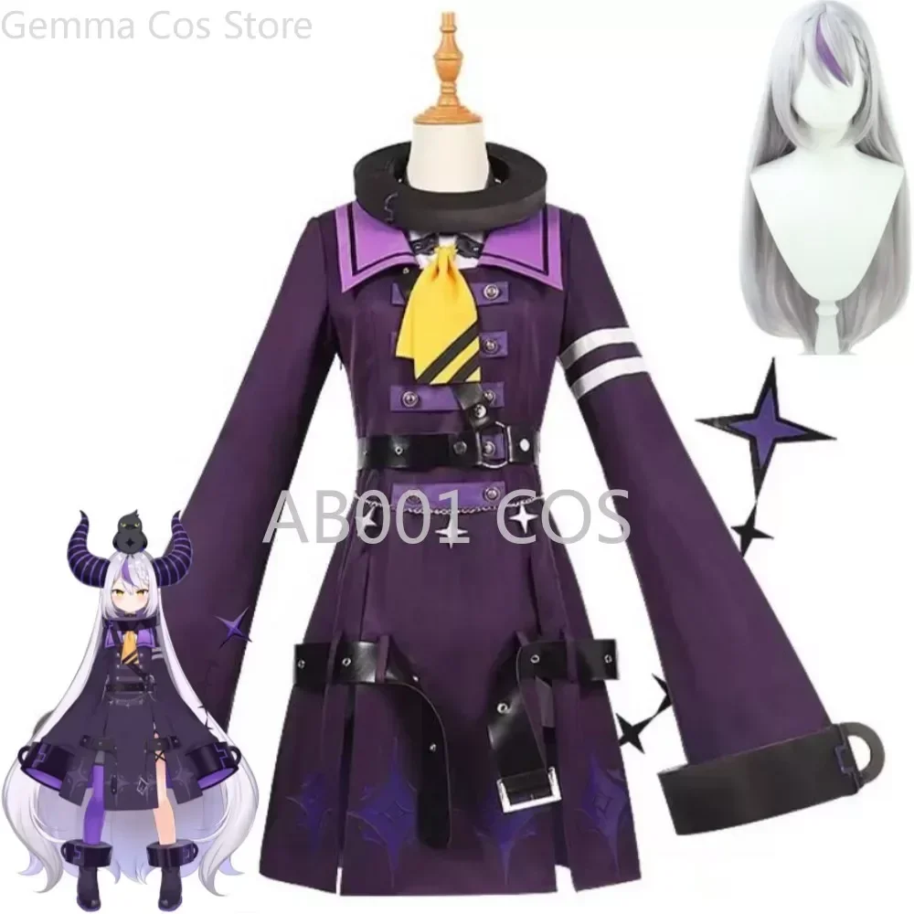 Presale YouTuber VTuber La+ Darknesss Laplus YMD YAMADA Hololive HoloX Cosplay Costume Wig Anime Purple Uniform Hallowen Suit