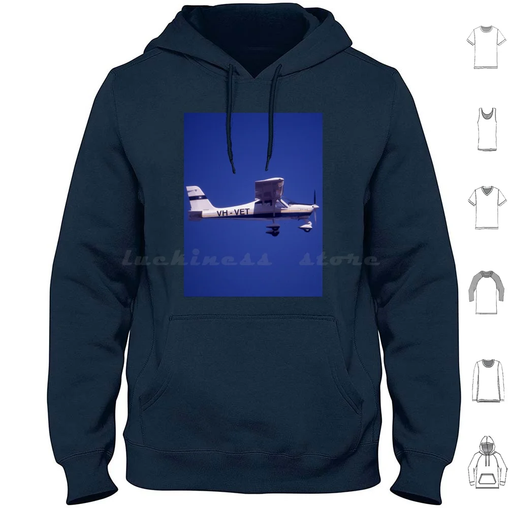 Flying Vet , Hervey Bay , Australia 2000 Hoodies Long Sleeve Airplane Aviation Aeroplane Fly Flying Flight Tecnam P92s