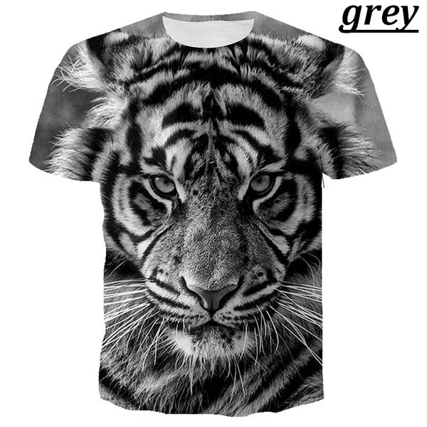 2022 New Men and Woman Unisex 3D Tiger Print Short Sleeve T-Shirt Hip Hop Couple Tee Tops Plus Size XS-5XL