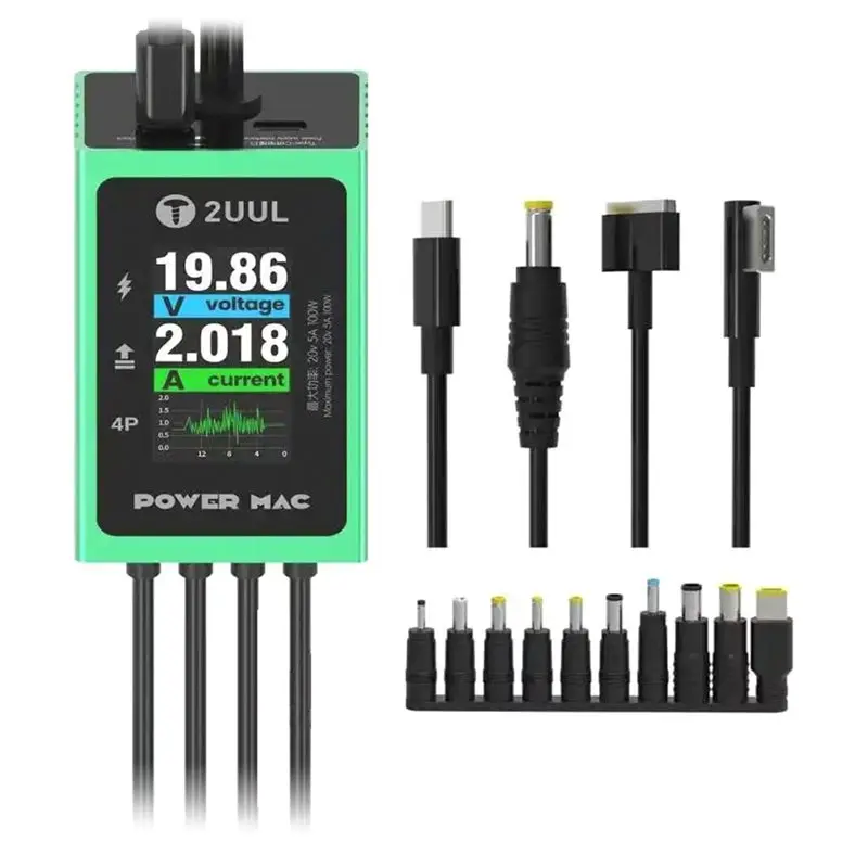 2UUL PW08 POWER MAC 100W For Computer Power Switch Cable With Digital Display For Motherboard Laptop Repair Charging Tools