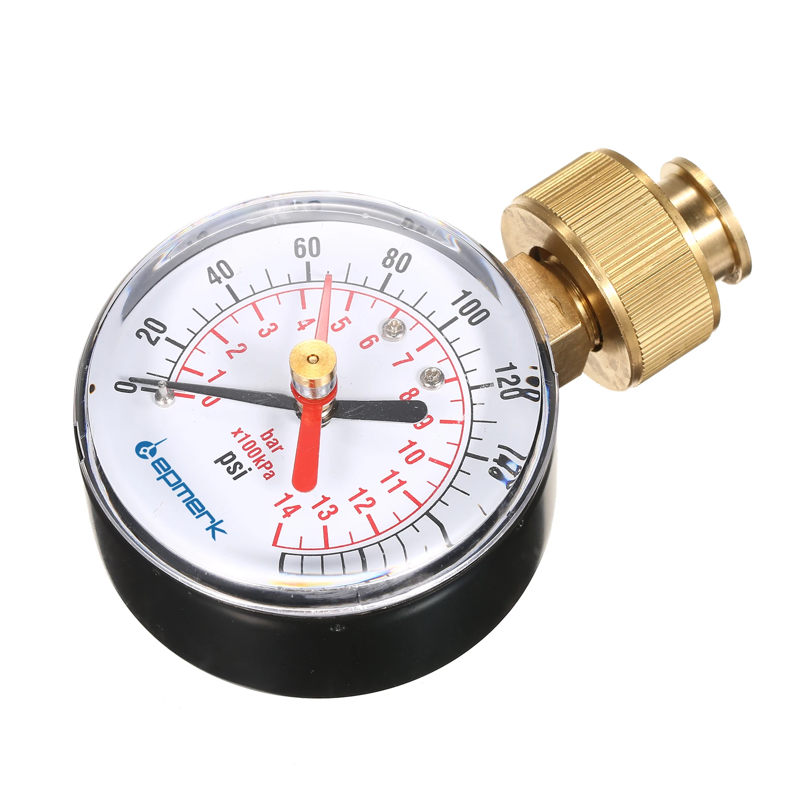 Lepmerk 2- 1/2'' Pressure Gauge Water Pressure Test Gauge 3/4'' Female Hose Thread 0-200 PSI with Red Pointer