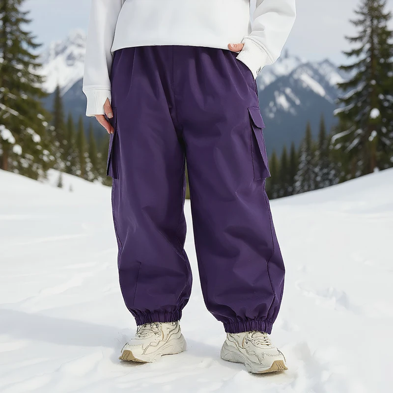 

New Winter Couple Ski Pants Women's Double Board Windproof Waterproof Workwear Men's Outdoor Breathable Sports Loose Snow Pants