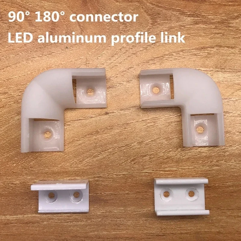 Conector de ángulo de 90/180 grados, 5-100 unidades, enlace de perfil de aluminio para LED, conector de perfil en V, conector de perfil en U