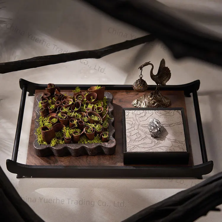 

Легкий роскошный ретро поднос под дерево, модель комнаты, выставочный зал, гостиная, журнальный столик, украшение для дисплея, элитный макет