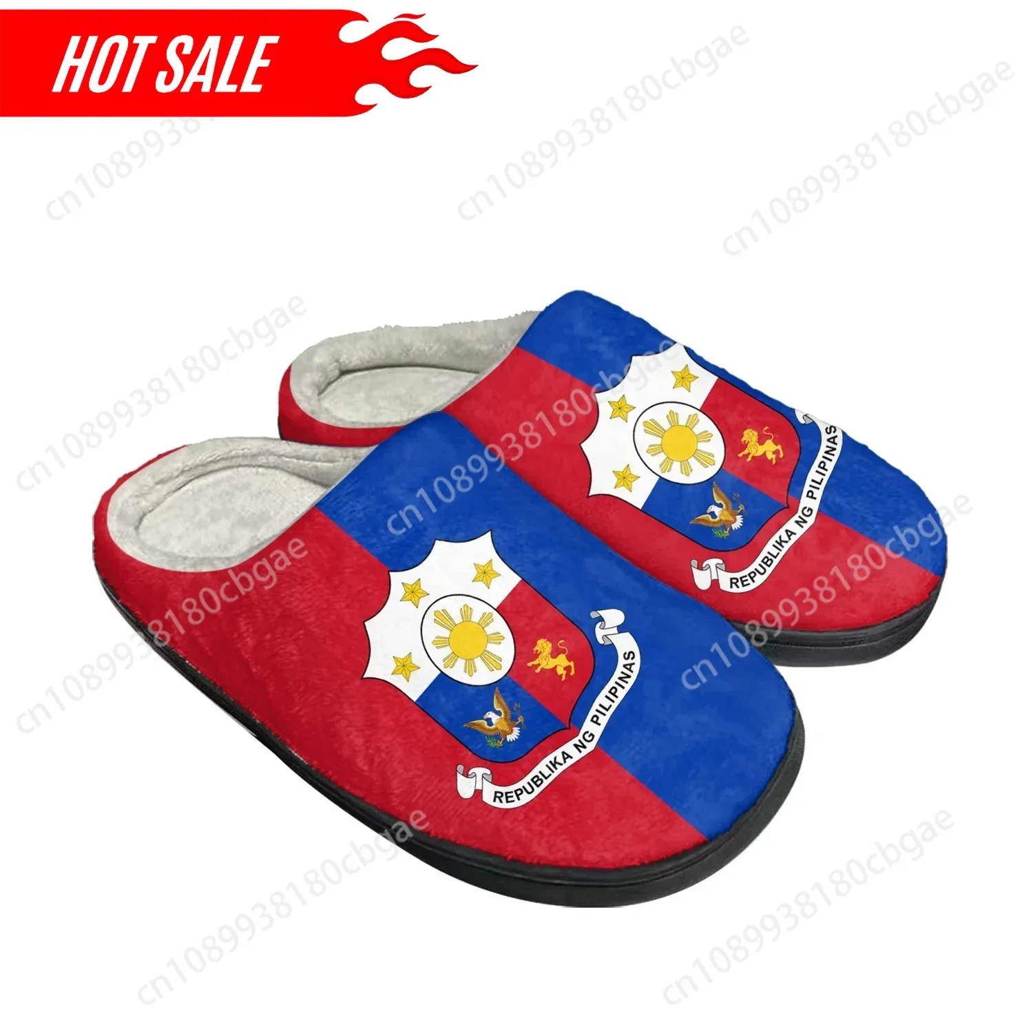 

Philippine Flag Home Cotton Custom Slippers Mens Womens Sandals Philippines Plush Bedroom Casual Keep Warm Shoes Thermal Slipper