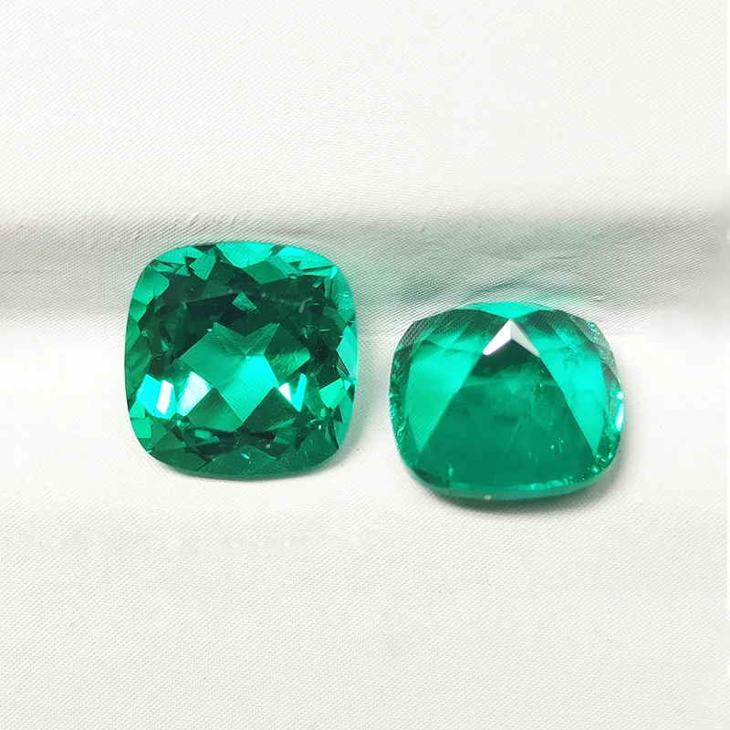 Hydrothermal SQ Cushion Cut Columbia Lab Grown Emerald Gemstone Synthetic Emerald Stone With AGL Certificate