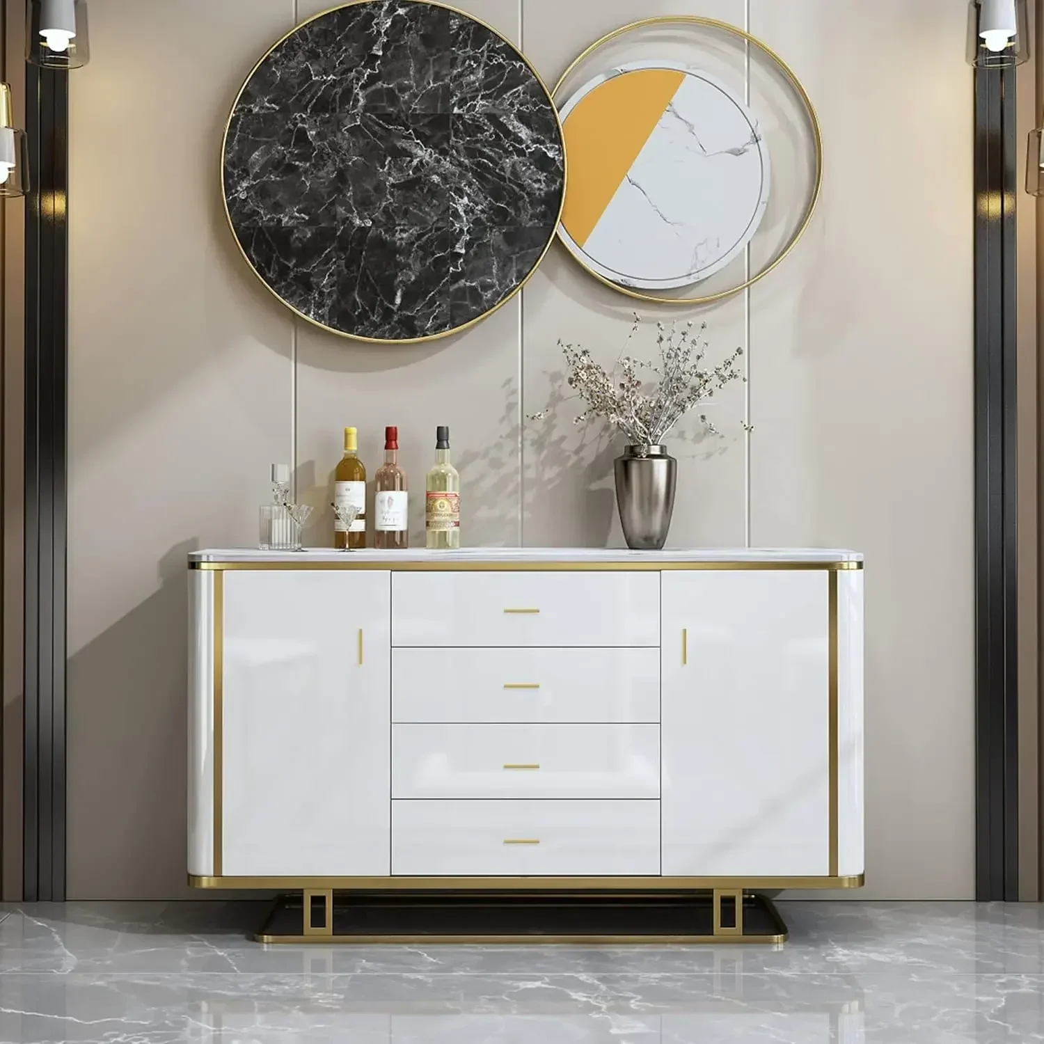 

[XMSJ]Cabinet Pulls Gold Cabinet Handles Square Drawer Pulls, 20 Pack 18 Inch Stainless Steel Kitchen Door Cupboard Cabinet Hand