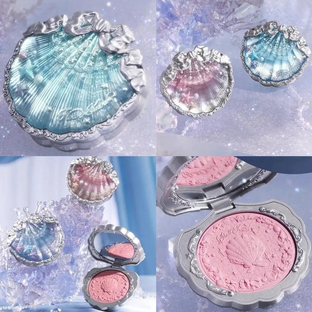 

Flower Knows Shells Jewel Collection Embossed Blusher Expands Shrink Silk Satin Cheek Vintage Pearl Face Makeup