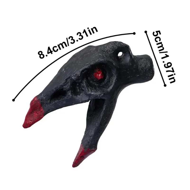 صفارة صراخ على شكل جمجمة أزتيك للهالوين: لعبة مزحة صوت رعب واقعية لملحقات حقيبة فريدة وزخرفة معلقة مزخرفة #3