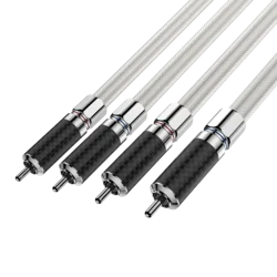 New IC102AG 99.998% Pure Silver RCA Cable Carbon Fiber RCA To RCA Cable HiFi Audio Interconnect cable Solid PSS Pure Silver Core