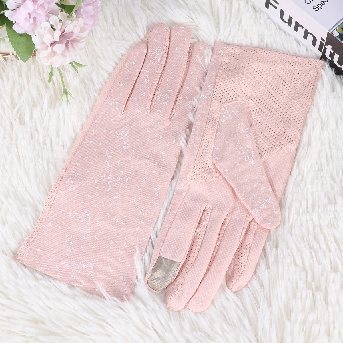 

1 Pair Summer Uv Protection Gloves For Women Elastic Telefingers Hand Covers Lightweight Stretchy Outdoor Cycling Gloves Light