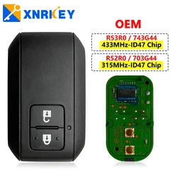 XNRKEY 2-przyciskowy OEM inteligentny kluczyk samochodowy ID47 Chip 315/433Mhz do Suzuki Ertiga Jimny SX4 Vitara Swift Splash Wagon R bez ostrza