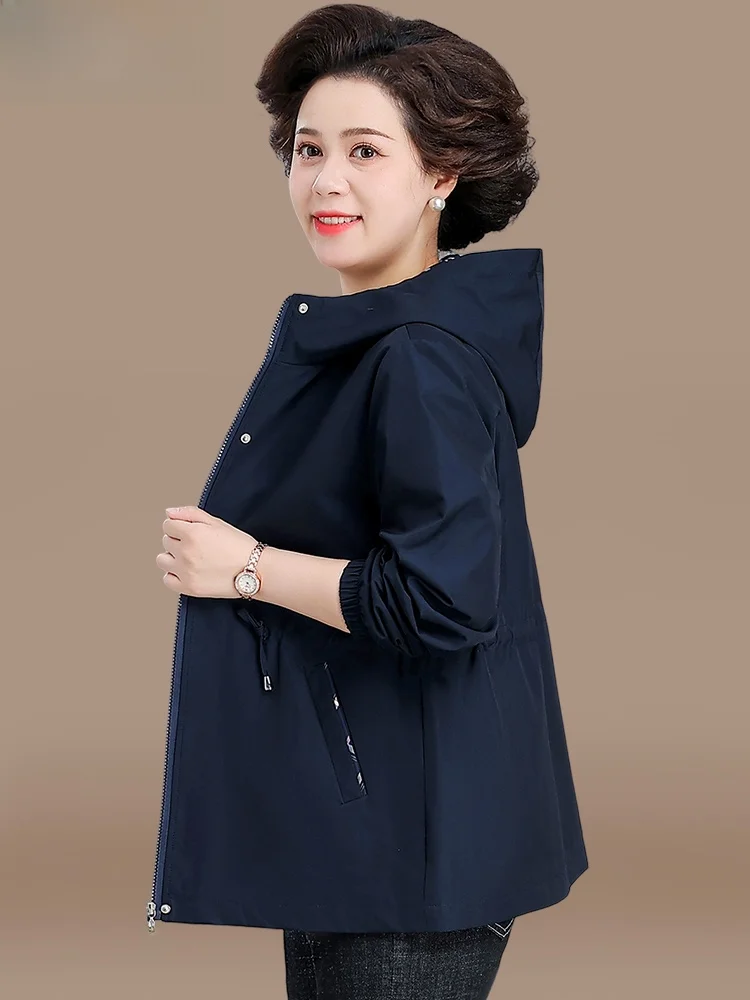 

Модный осенний кардиган для женщин, повседневное пальто для мам среднего возраста, весенне-осеннее, из полиэфирного волокна, на молнии