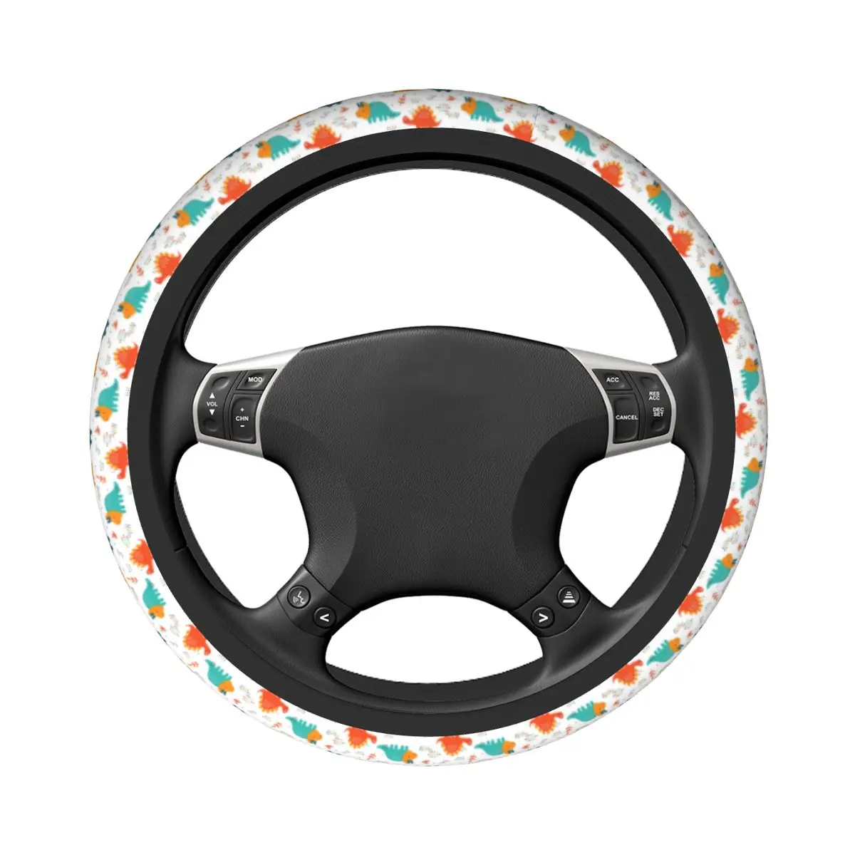 Cute Cartoon Dinosaur Car Steering Wheel Cover 37-38 Anti-slip Fashion Auto Decoration Car Accessories