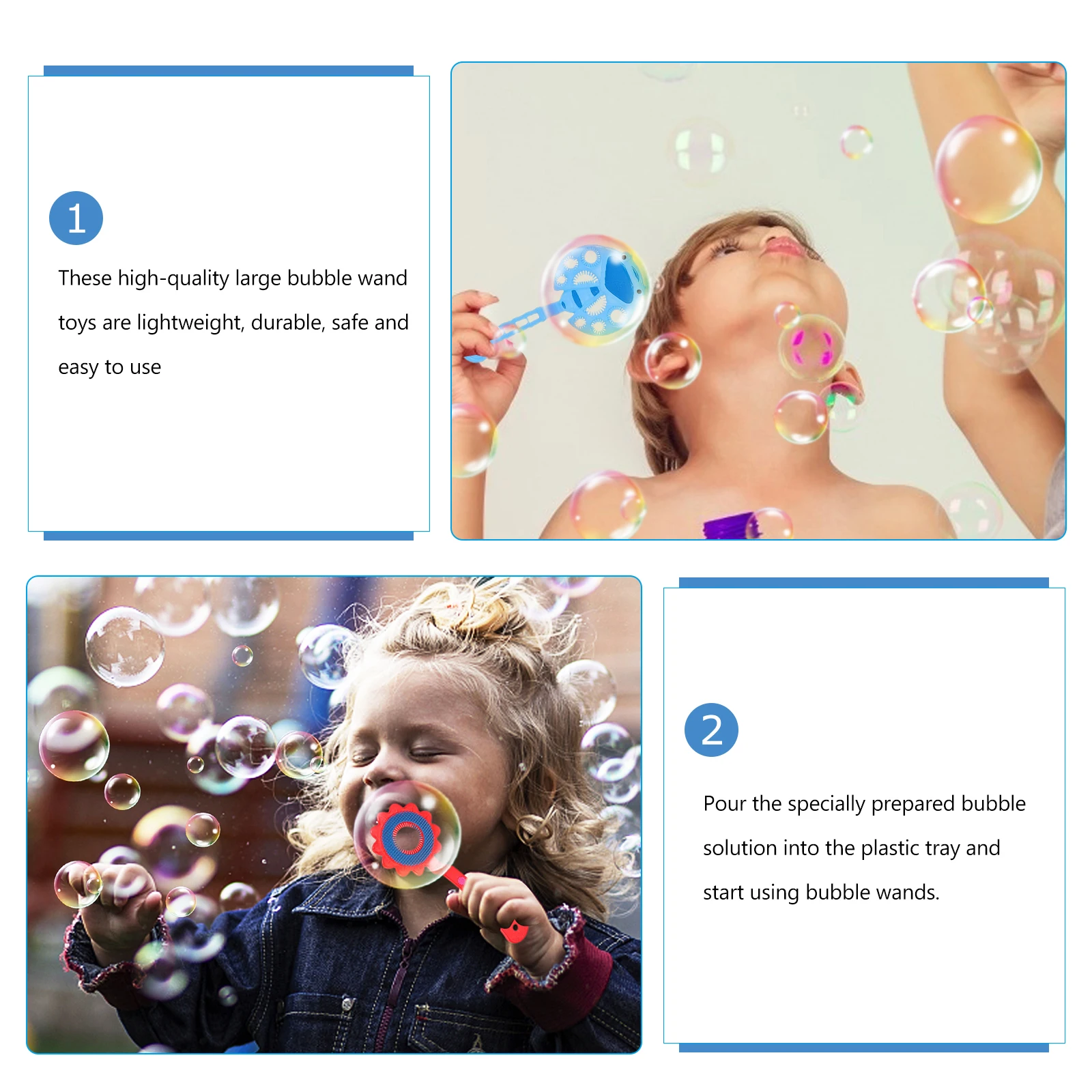 Baguettes pour fabricant de bulles d'extérieur, 9 pièces, cadeaux de fête pour enfants
