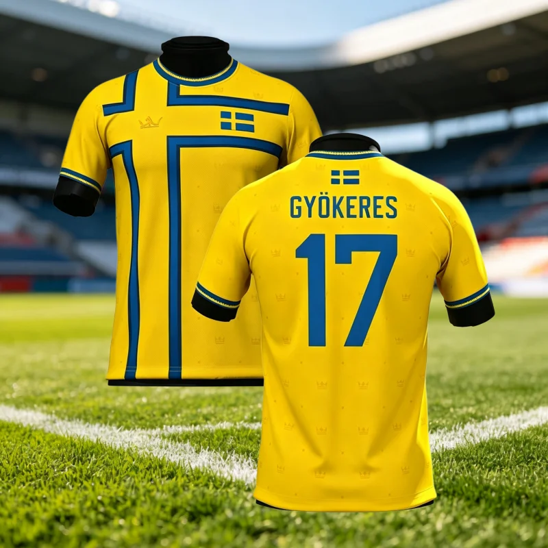 Summer New Sweden Isak Style Football Jersey Sports Quick-Drying Outdoor Short Sleeve T-shirt Training Special Family Kids Tees