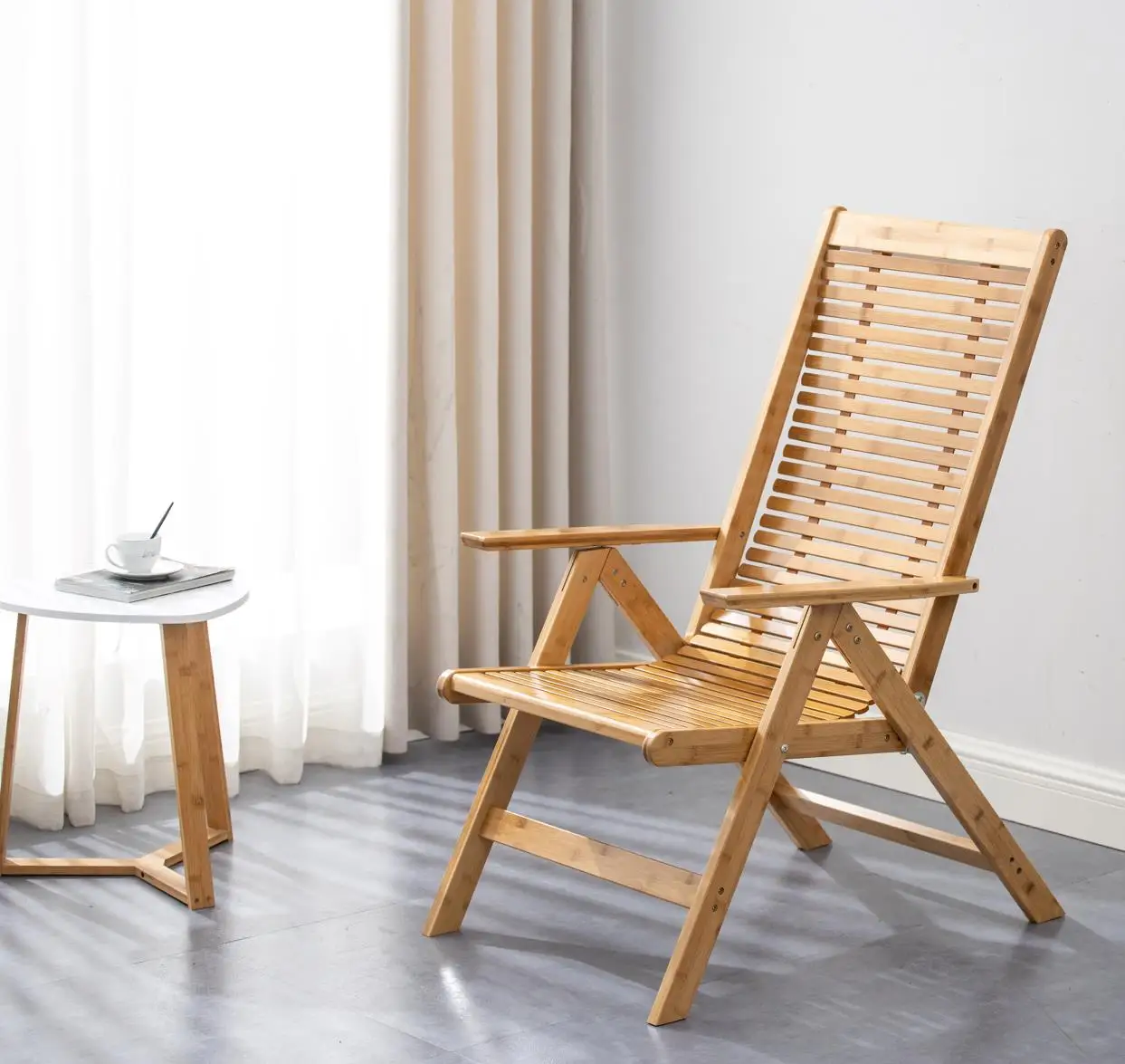 للطي الخيزران كرسي كرسي شرفة المنزل الترفيه كسول كرسي استلقاء للتشمس استراحة الغداء المسنين سهلة الظهر كرسي قابل للتعديل #3