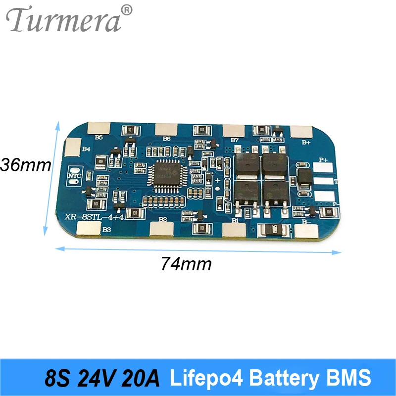 Turmera 8S 24V 29.2V 20A Lifepo4 بطارية BMS لوح حماية التوازن لاستخدام خلية فوسفات الحديد الليثيوم 18650 32650 32700 33140
