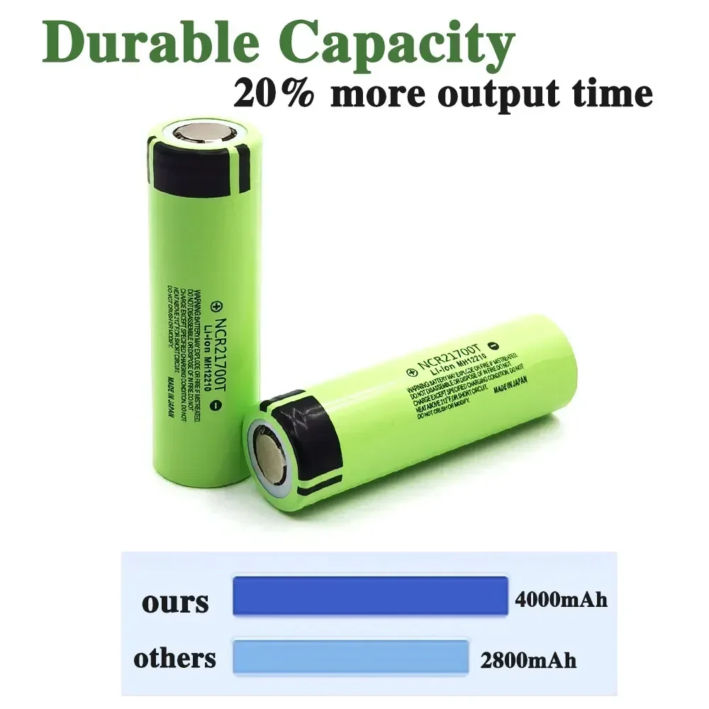 100% capacity new 21700 4000mAh+30A 34B 3.7V high discharge/capacity lithium-ion rechargeable power battery