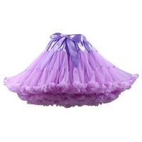 Women Skirt Solid Color Puffy Layered Elastic Waist Patchwork Cosplay Short Pleated Tulle Skirt Women Clothing