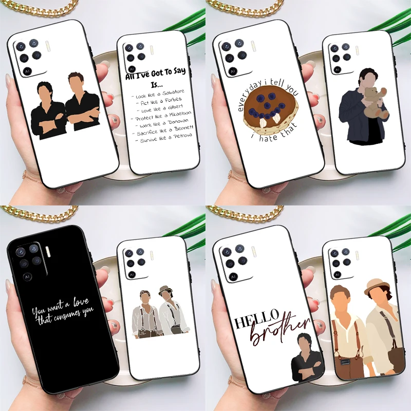 Damon and Stefan Vampire Diaries Case For OPPO A17 A57 A77 A78 A15 A16 A52 A72 A76 A96 A74 A94 A5 A9 A31 A93 A54S A53S A57S