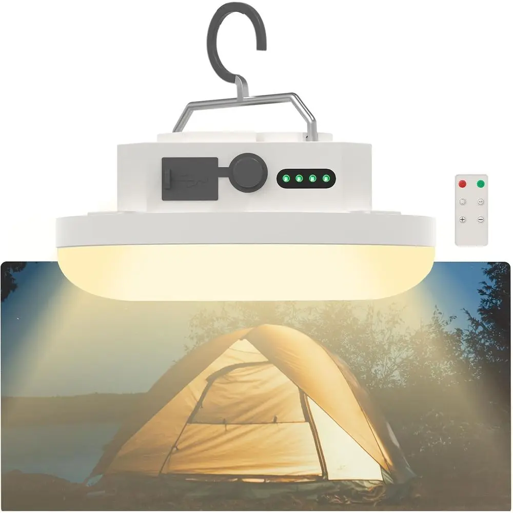 Linterna de Camping con Batería Recargable de 10500mAh, Luz LED Colgante Ultrabrillante de 30W 4000LM con 3 Colores de Iluminación, Resistente al Agua