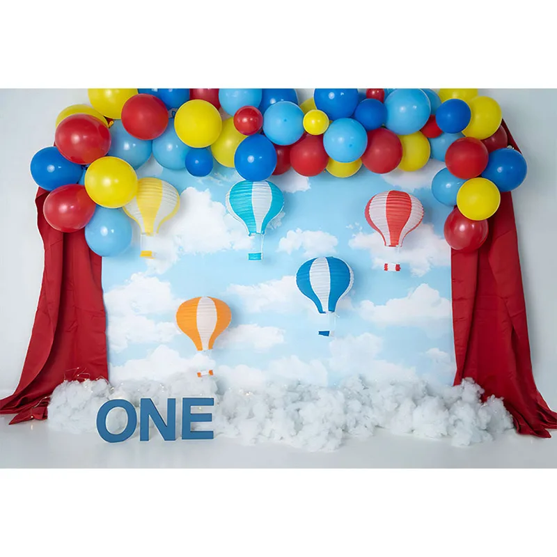 Avezano Newborn Boy 1st Birthday Portrait Photography Background Balloon Sky Cloud Cake Smash Backdrops Photo Studio Photozone