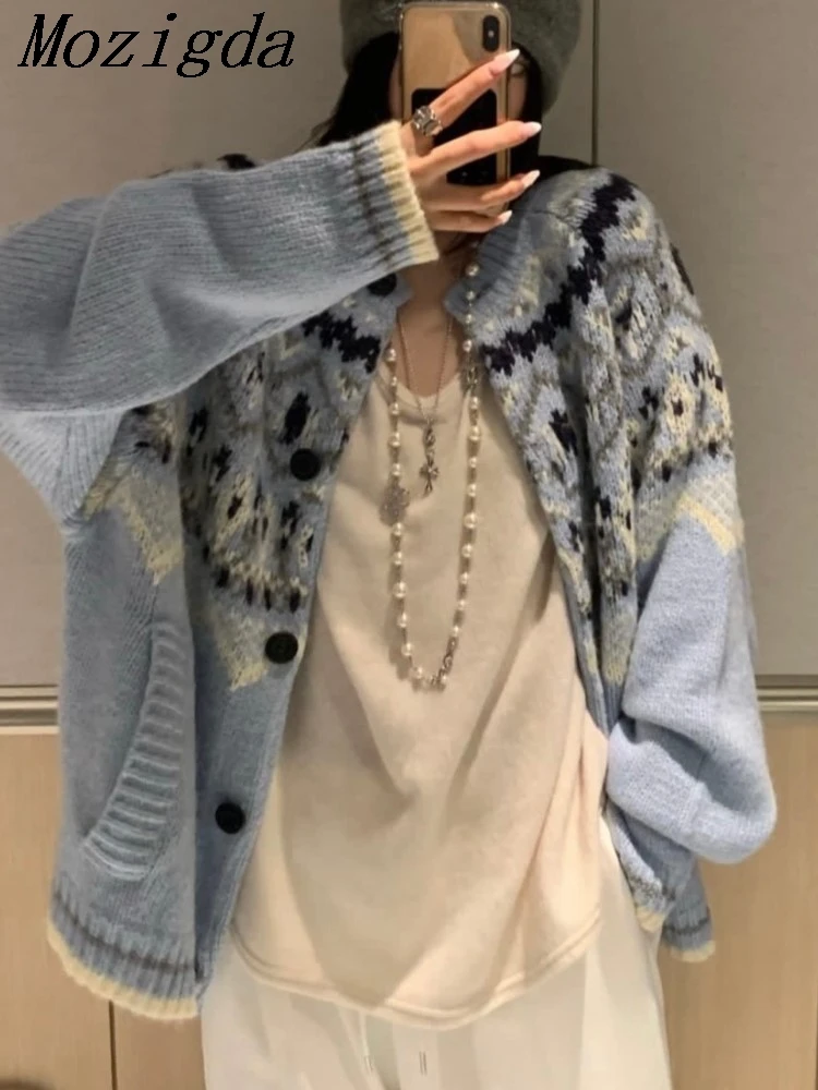 

Осенний корейский винтажный вязаный свитер, пальто, женская свободная верхняя одежда для ленивых, открытый топ, женские кардиганы